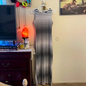 Black and white stripe dress